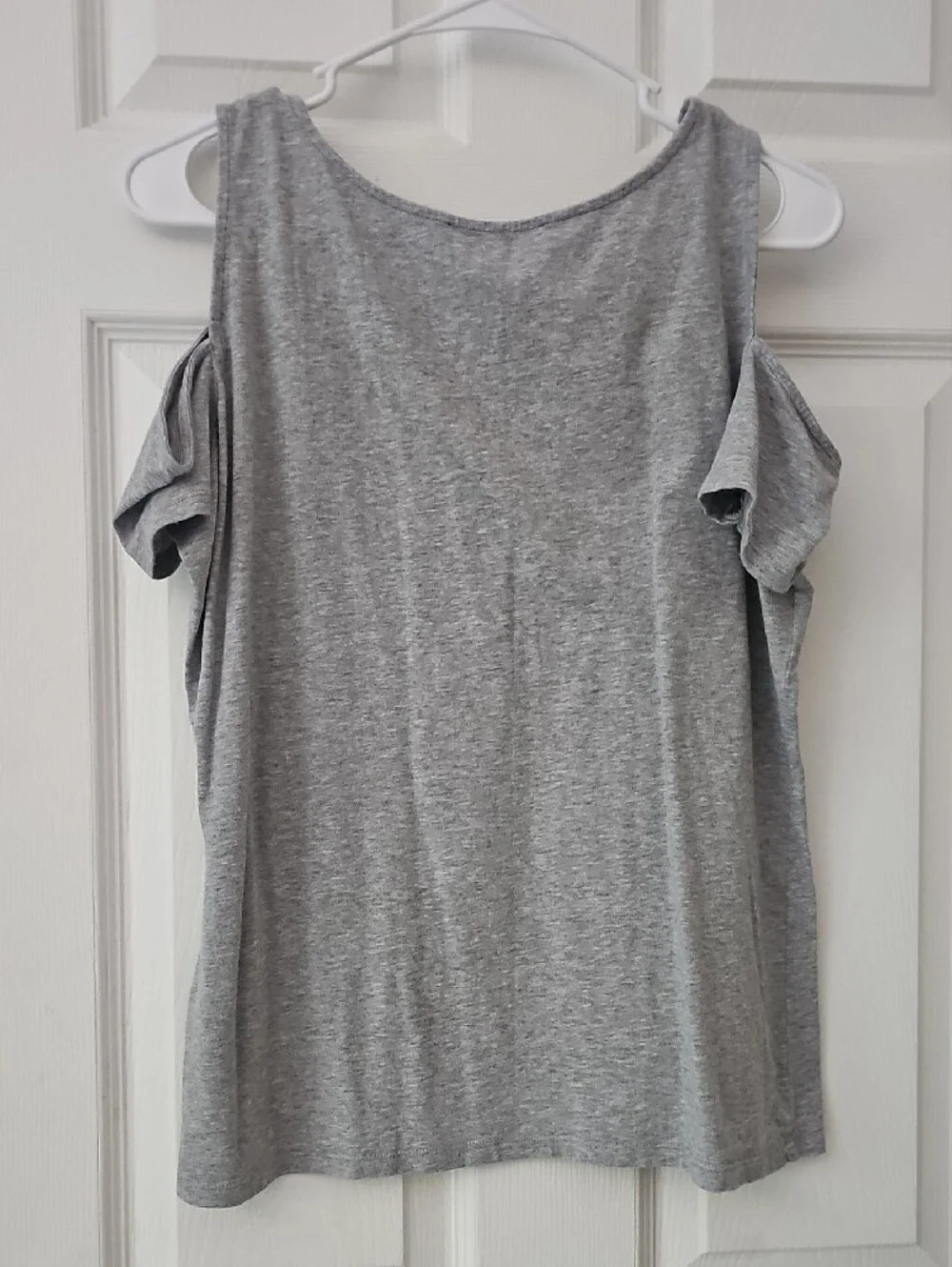 Michael Kors Gray Cold-Shoulder Tank Top